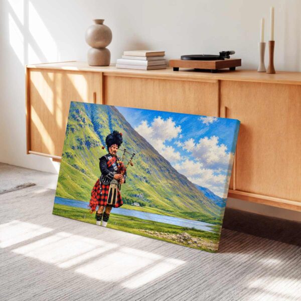 20260519140943-1f1538c6-1b28-6fca-9895-ca822b13e4e0.jpg Bagpiper in Glencoe, Scotland 1970s - Canvas Print