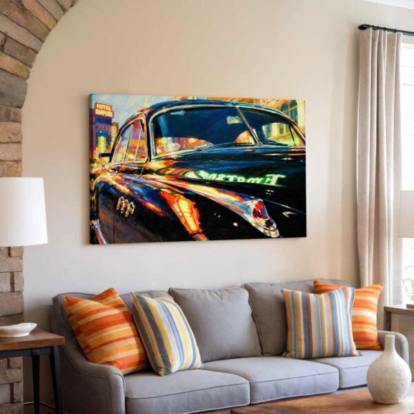Classic Car in New York City 1960s – Canvas Print