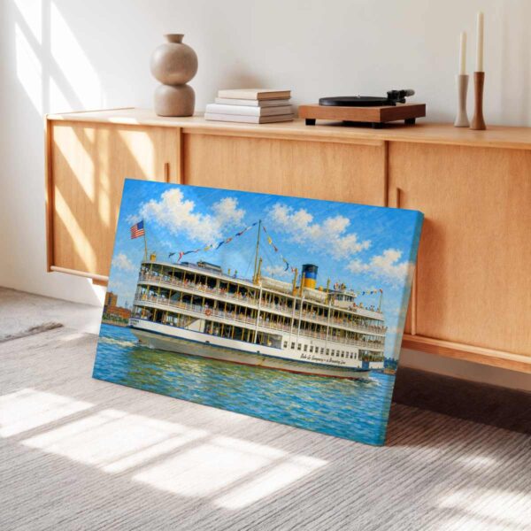 Boblo Boat SS Columbia, Detroit 1960s – Canvas Print