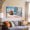 Detroit Citizens Railway on Jefferson Avenue 1980s – Canvas Print