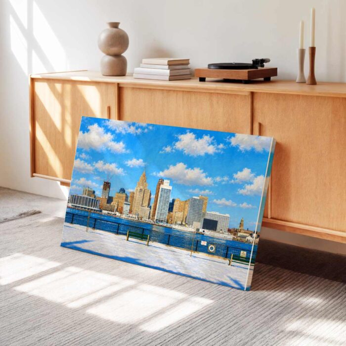 Detroit Riverfront and Boblo Boats 1960s – Canvas Print