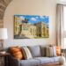 Windsor Castle and King Charles II Statue 1980s – Canvas Print
