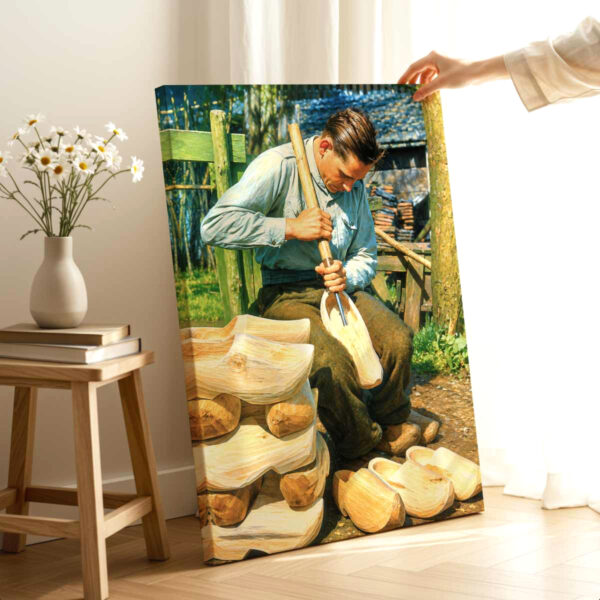20260531113425-1f15ce4a-d58d-6e64-8b82-ea43b08e8e06.jpg Dutch Clog Maker, Netherlands 1950s – Canvas Print