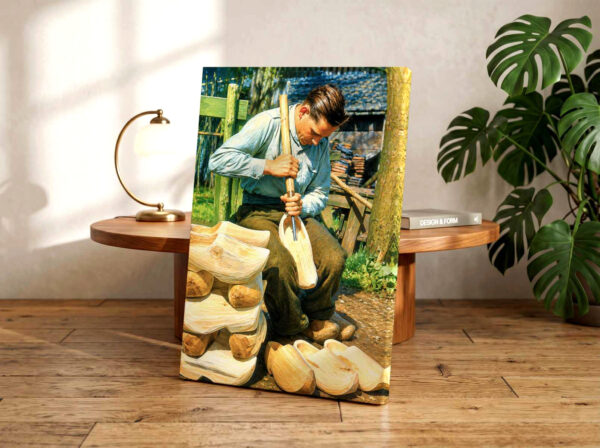 20260531113425-1f15ce4a-d5a4-6b00-90e6-de41524732bd.jpg Dutch Clog Maker, Netherlands 1950s – Canvas Print