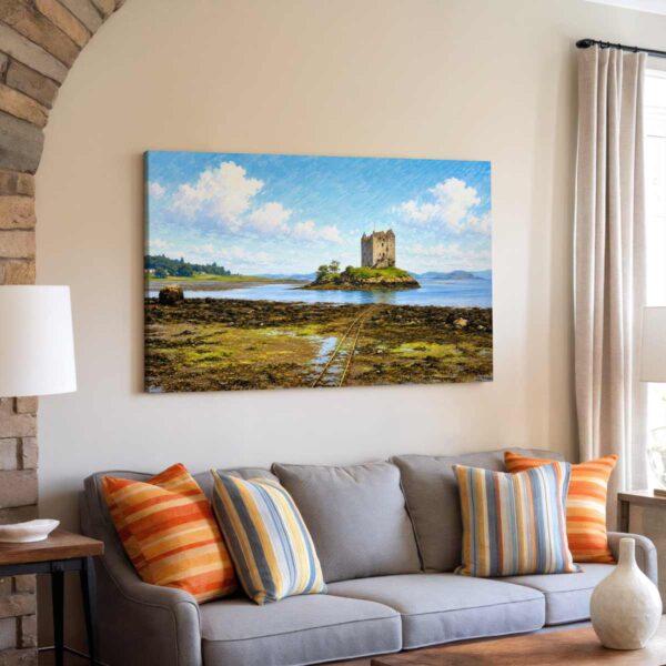 Castle Stalker on Loch Laich, Scotland 1970s – Canvas Print