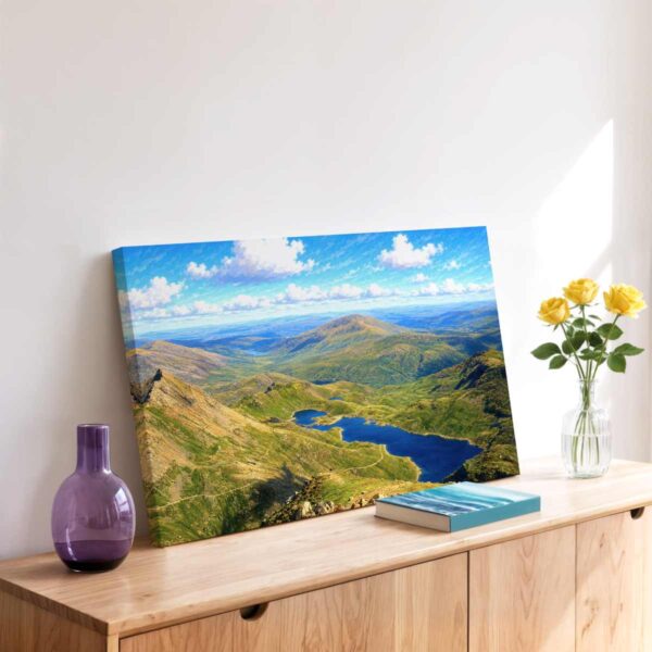 Llyn Llydaw and Snowdonia Mountains, Wales 1980s – Canvas Print