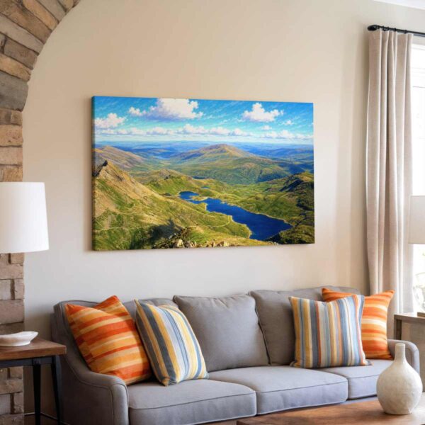 Llyn Llydaw and Snowdonia Mountains, Wales 1980s – Canvas Print