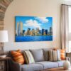 New York Skyline with World Trade Center 1970s – Canvas Print