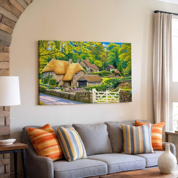 20260613023545-1f166d09-4521-69da-a790-52833be8a0af.jpg Thatched Cottage in Buckland in the Moor, Devon 1970s – Canvas Print