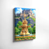 Ross Fountain and Edinburgh Castle, Scotland 1970s – Canvas Print