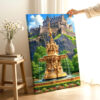 Ross Fountain and Edinburgh Castle, Scotland 1970s – Canvas Print