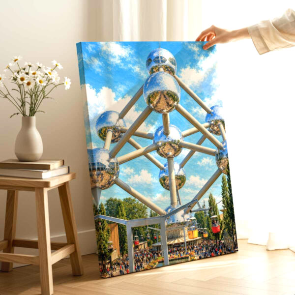 Expo 58 Atomium and Chairlift, Brussels, Belgium 1958 - Canvas Print