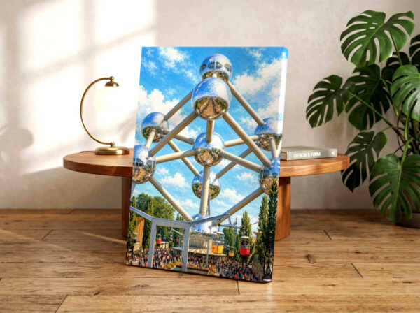Expo 58 Atomium and Chairlift, Brussels, Belgium 1958 - Canvas Print