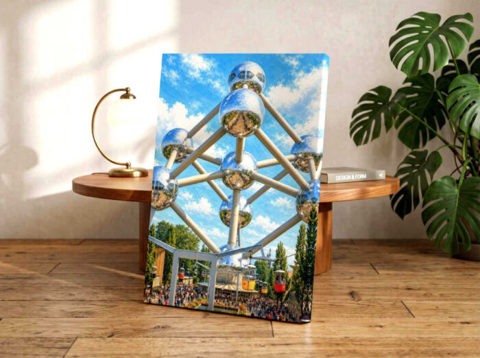 Expo 58 Atomium and Chairlift, Brussels, Belgium 1958 - Canvas Print