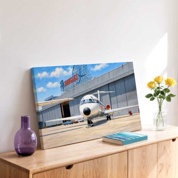 DC-9 at McDonnell Douglas, Long Beach, California 1970s - Canvas Print