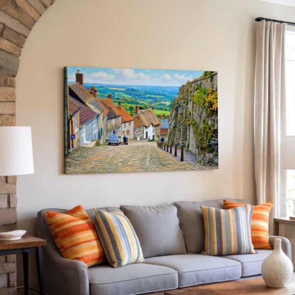 Gold Hill, Shaftesbury, Dorset, England 1970s - Canvas Print