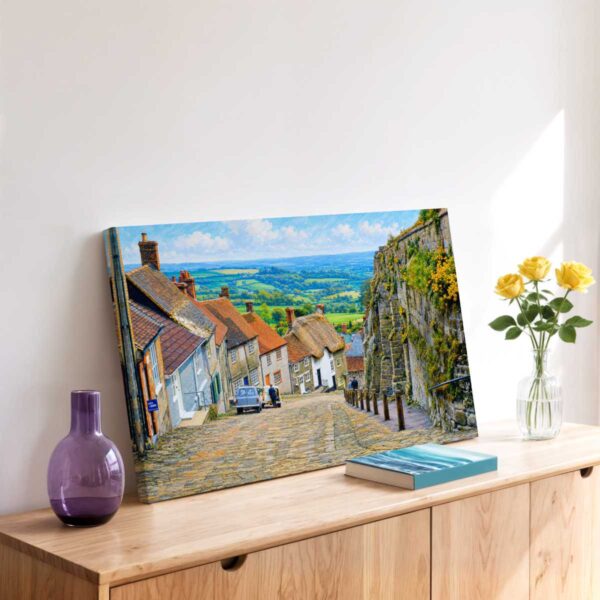Gold Hill, Shaftesbury, Dorset, England 1970s - Canvas Print
