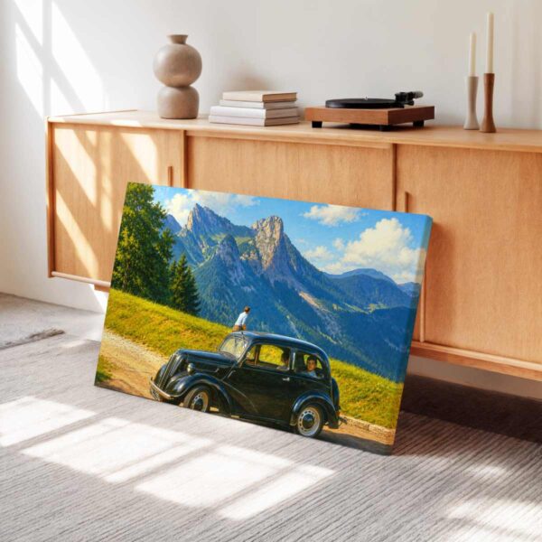 20260614103443-1f167dca-7ba1-63ee-a1aa-7ac6061e418d.jpg Ford Popular at the Mythen Mountains, Switzerland 1960s - Canvas Print