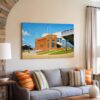 Original Press Box at Michigan Stadium, Ann Arbor, Michigan 1950s - Canvas Print