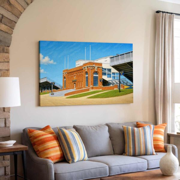 Original Press Box at Michigan Stadium, Ann Arbor, Michigan 1950s - Canvas Print