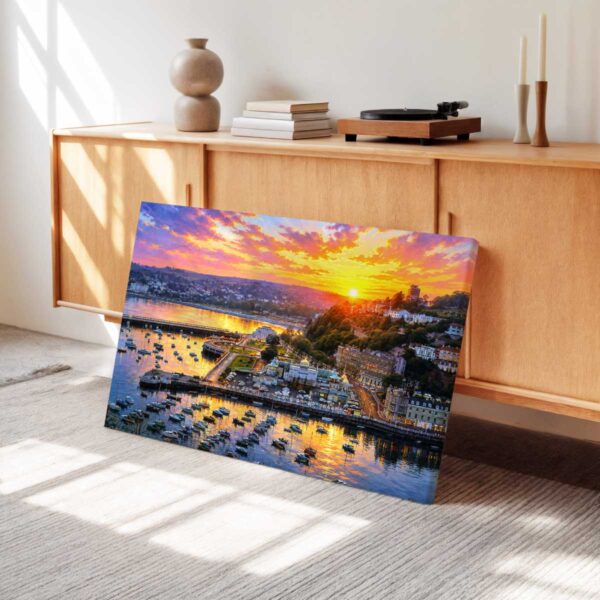 20260614114536-1f167e68-ed70-6a44-b9cb-46076570587d.jpg Torquay Harbour at Sunset, Devon, England 1970s - Canvas Print