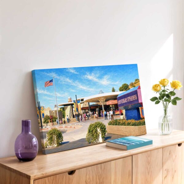 Universal Studios Entrance, Hollywood, California 1970s - Canvas Print
