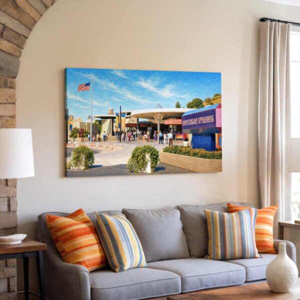 Universal Studios Entrance, Hollywood, California 1970s - Canvas Print