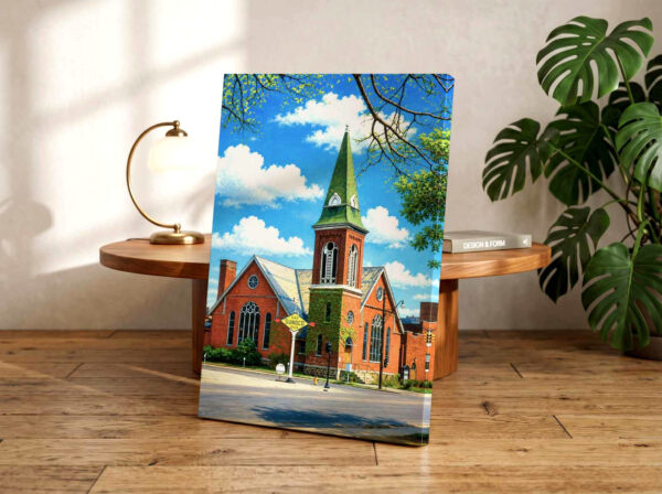 20260621180500-1f16d9bb-837a-6dc0-8d15-061b2b1febe6.jpg Garland Street Methodist Episcopal Church, Flint, Michigan 1950s - Canvas Print