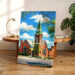 Garland Street Methodist Episcopal Church, Flint, Michigan 1950s - Canvas Print