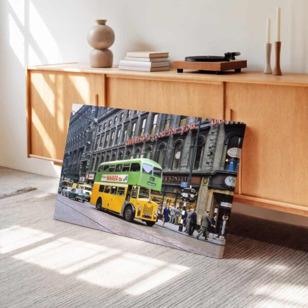 20260621190237-1f16da3c-4dea-6b7a-b3e9-eec7f044de1c.jpg Leyland Titan Bus on Union Street, Glasgow, Scotland 1960s - Canvas Print
