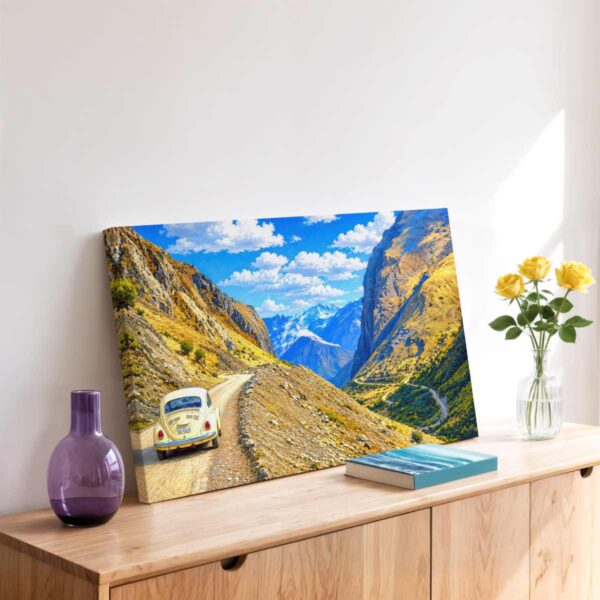Volkswagen Beetle in the Peruvian Andes, Peru 1978 - Canvas Print