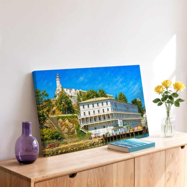 Alcatraz Island and Lighthouse, San Francisco 1970s - Canvas Print