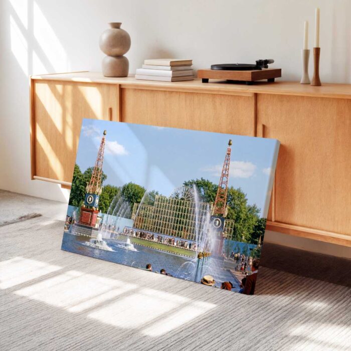 Fountain Lake and Giant Fern House, Festival of Britain, London 1951 - Canvas Print