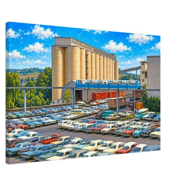 Hersheypark Monorail and Chocolate Factory, Hershey, Pennsylvania 1970s - Canvas Print 0268c652-f755-4ca5-9a80-916c2d057066