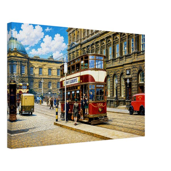 Tram 156 on North Bridge, Edinburgh 1950s - Canvas Print 06f23991-5571-4192-9be0-70e60765c647