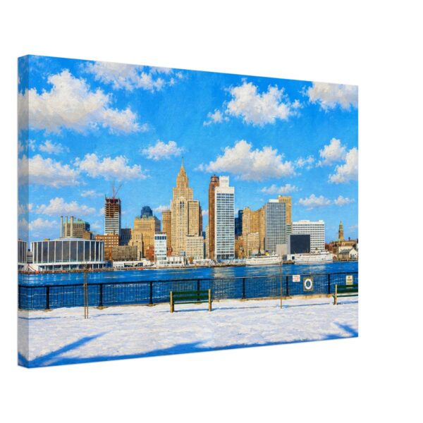 Detroit Riverfront and Boblo Boats 1960s – Canvas Print 12871928-0f24-4632-ace7-546a53aaeaec