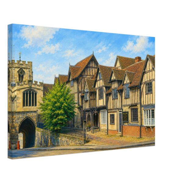 Lord Leycester Hospital, Warwick, England 1970s - Canvas Print 1a069369-e08d-4699-8a1d-80c9eac87a6e