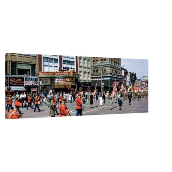 Downtown Flint Memorial Day Parade 1946 - Panoramic Canvas Print Downtown Flint Memorial Day Parade 1946 - Panoramic Canvas Print
