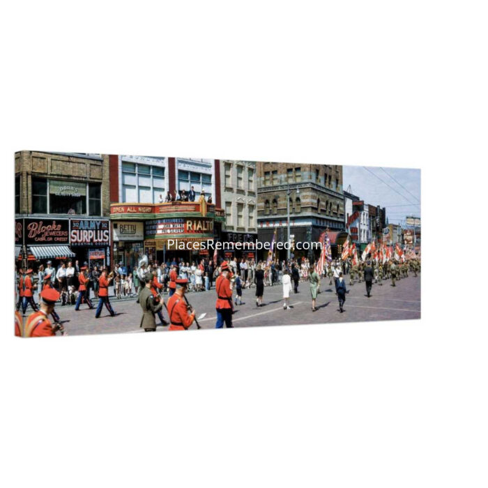 Downtown Flint Memorial Day Parade 1946 - Panoramic Canvas Print
