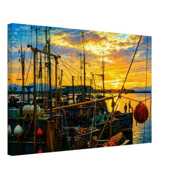 Sunset in Oban Harbour, Scotland 1970s - Canvas Print 21fa3eab-df70-4e17-9f03-430db1ead778