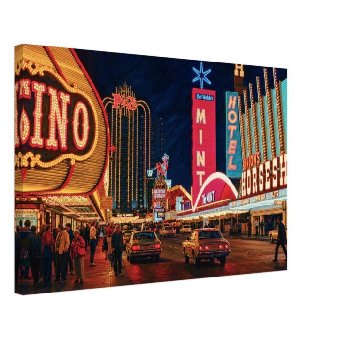 Fremont Street, Las Vegas, Nevada 1980s - Canvas Print 2d87c07e-5feb-4193-ac70-2cd4946af712