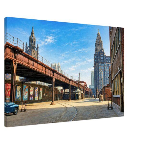Copy of Liverpool Overhead Railway, England 1950s - Canvas Print 329976b5-919a-4983-a9bd-7fdb4d96ad64