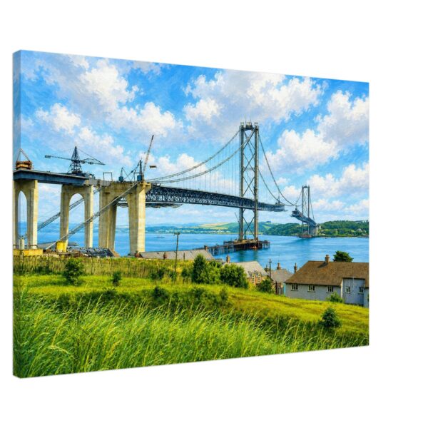 Forth Road Bridge Under Construction, Scotland 1960s - Canvas Print 34086647-91fe-41e2-a886-1c932b485233