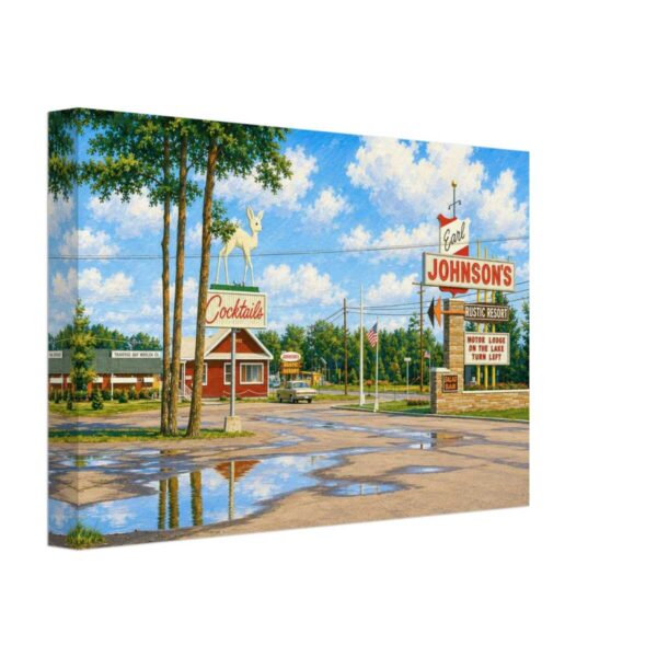 Johnson's Rustic Resort, Houghton Lake,, Michigan 1960s - Canvas Print 36f2805b-016b-49dc-8d92-728358b9338d