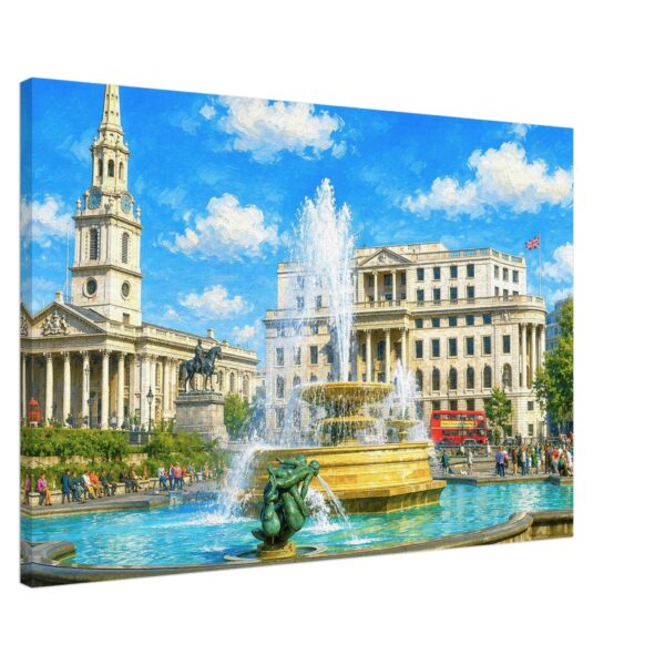 Trafalgar Square Fountains, London 1960s – Canvas Print 3c1f27f6-1c87-4bcf-a98a-001258eba3df