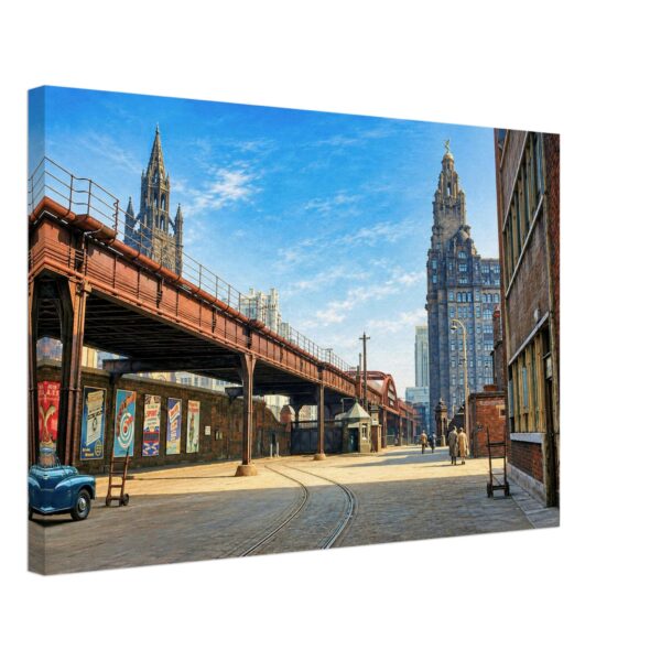 Copy of Liverpool Overhead Railway, England 1950s - Canvas Print 3d13b7ec-d308-4773-807f-8d3dc8880b6b