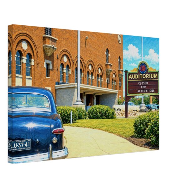 Old IMA Auditorium Building, Flint Michigan 1955 - Canvas Print 4189ad45-8bd5-42b9-8ab5-bea5b2bd49ec