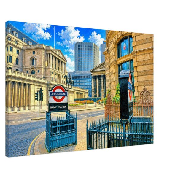 Bank Station, City of London, England 1980s - Canvas Print 41f6612e-cf49-42e6-a6ed-68e74d276493