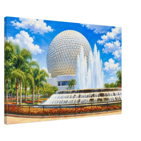 Spaceship Earth and the Fountain of Nations, Epcot, Florida 1980s 424630a5-e928-43df-8d34-2cddcc4b7c89
