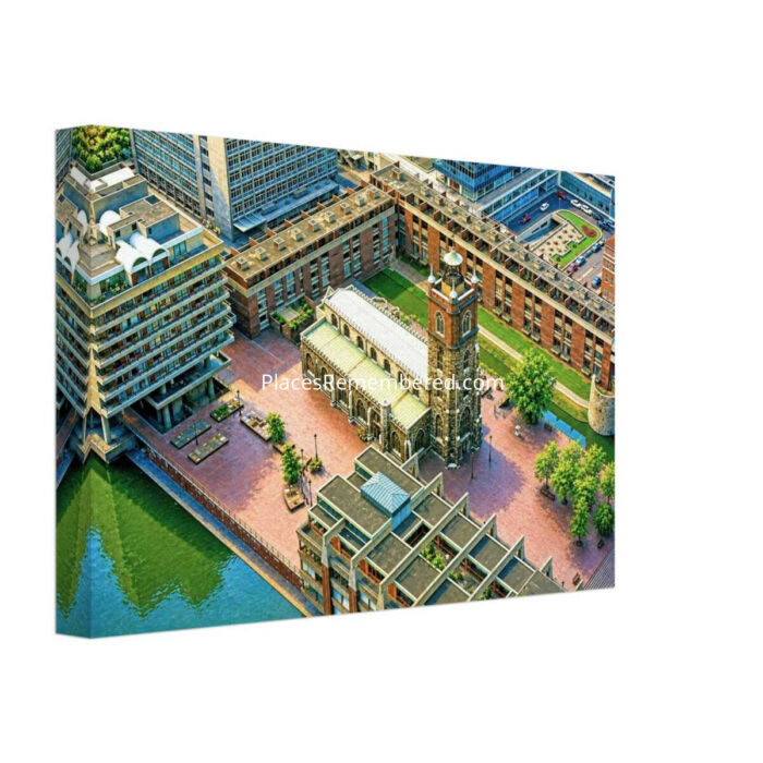 St Giles Cripplegate, Barbican, London 1970s - Canvas Print 424ad5c1-c604-4d1b-827e-b6223308f0c6